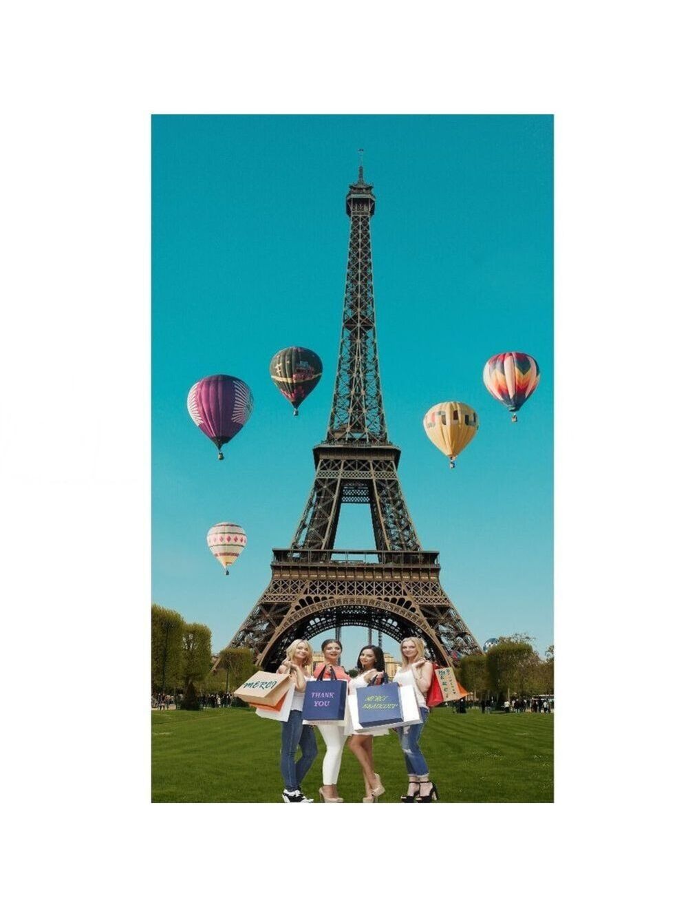 25 10X13 Shopping Girls Eiffel Tower Paris Poly Mailers Flat Shipping Envelopes - Picture 10 of 10
